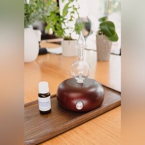 Waterless Nebulizing Essential Oil Diffuser Wood Grain Nebulizer